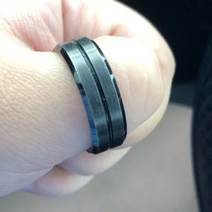 Men Black Tungsten Ring size 12